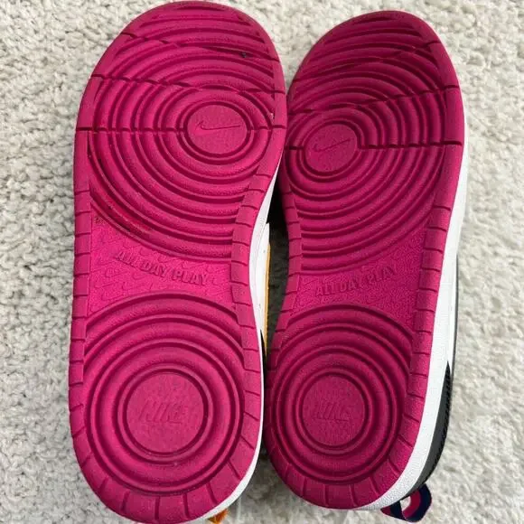 Nike Kids Sneakers Black White with Pink Accents - Picture 7 of 8